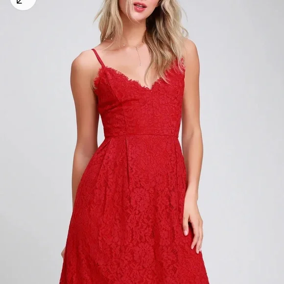 Lulus Dresses Lulus Red Lace Dress Poshmark